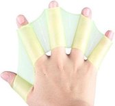 1 paar unisex kikker type siliconen gordels, zwemmen handvinnen flippers palm vinger zwemvliezen handschoenen-peddel watersport [groen/m]