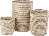 J-Line Set Van 3 Manden Maïs Beige/Blauw