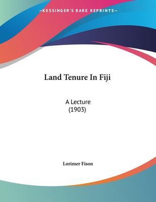 Land Tenure in Fiji - cover
