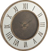 J-Line Klok Romeinse Cijfers Spiegel Mdf Antiek Goud Large