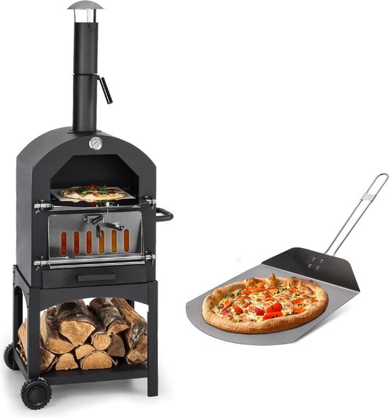 MaxxGarden Pizza oven - Smoker barbecue op hout, houtskool of pellets - 45 x 65 x 158cm