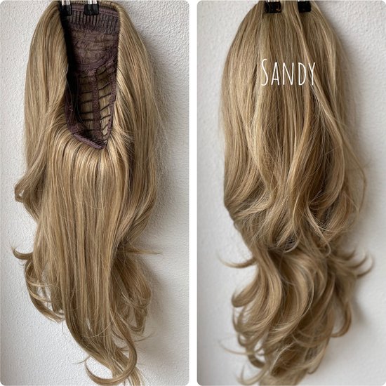 Wig 3/4 wig halve pruik clip in hair extensions SANDY | bol.com