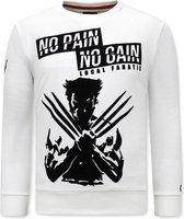 Heren Sweater met Print - Wolverine - Beige