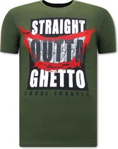 Coole Shirts Heren - Straight Outta Ghetto - Groen