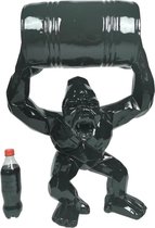 Beeld gorilla/aap met ton - hoekig - geometrisch