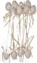 Paasei - Paaseieren decoratie - Paasdecoratie - Paastak decoratie - 4cm op stick - 20cm - 12 stuks -