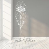 XXL Muur tattoo - Lotus flower of life - herbruikbaar stencil - kunststof- 205x65 cm - made in Amsterdam - grote mandala muur sjabloon - XXL mandala achter je bank of bed - gemakke