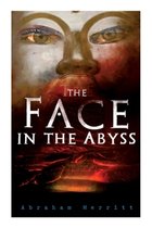 Boekomslag met een mysterieus, verlicht boeddhabeeld boven een dieprode, gloeiende afgrond en de titel 'The Face in the Abyss'.