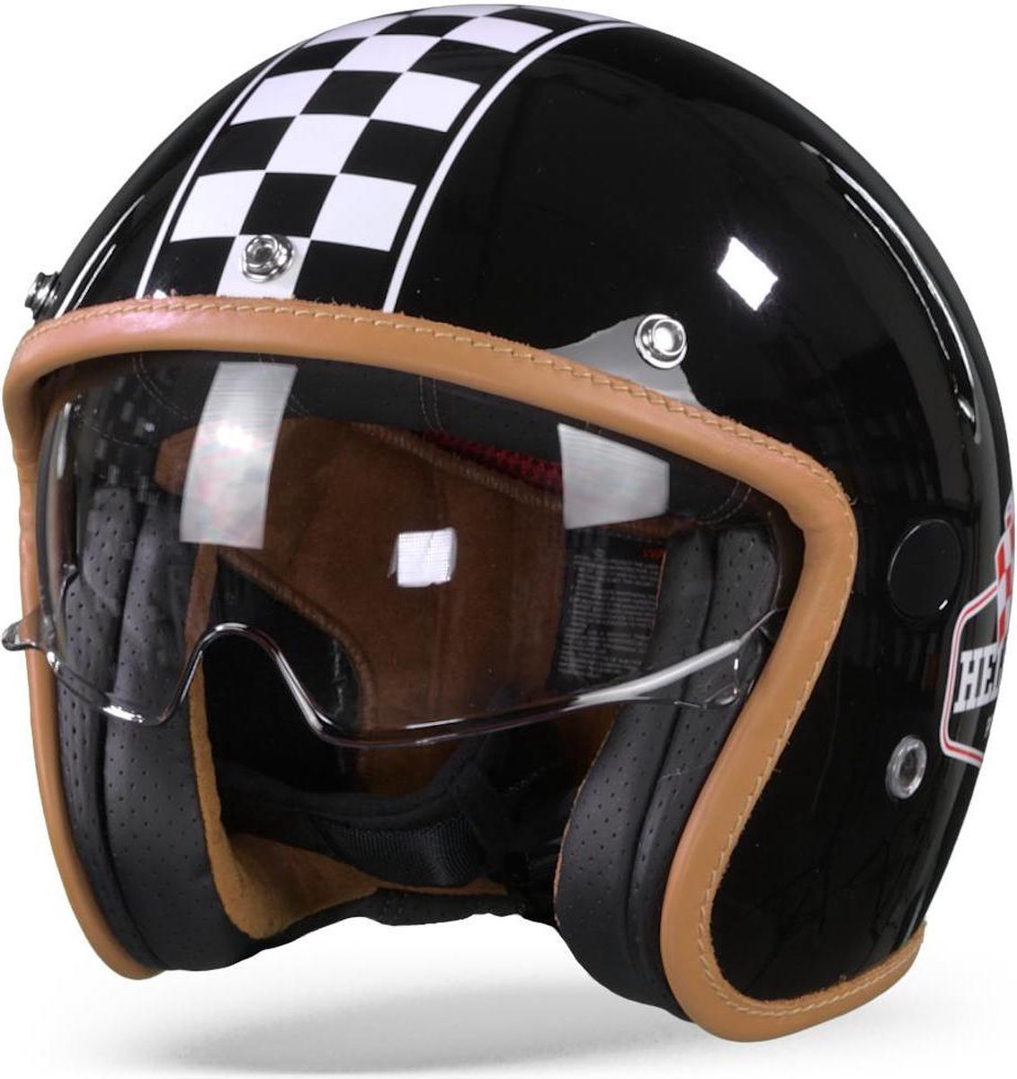 Helstons Flag Carbon Fiber Black Jet Helmet S