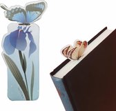 Boekenlegger Vlinder & Bloem – Bladwijzer - Bookmark – Kaartje – Anemoon - Kleine Cadeautjes