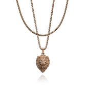 Croyez Jewelry | Lion Rosegold Layerup | Rope / 55cm / 65cm