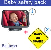 Bellamo®|Baby veiligheid| Autospiegel baby + Baby on board met zuignap| 2-in-1 pakket!