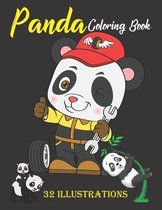 Panda Coloring Book: Cute Panda Coloring Book For Kids. Beautiful 32 Illustrations To Color. Birthday, Christmas, Halloween, Thanksgiving,