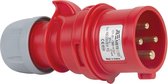 Mete - CEE male 4 polig 6H 16A IP44 kracht - rood - stekker 380-415VAC