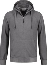 Santino Reno Hooded sweater lange mouwen +Rits - Donkergrijs - XL