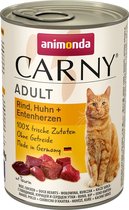 Animonda Carny Adult Rund, Kip + Eendenhart 6 x 400 gram ( Katten natvoer )