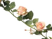 SENSE Rose garland Dijon - Rozen Slinger - Kunstbloemen slinger - Balkon decoratie - Zomerbloem- 145cm - Klimroos cream & pink - Bruiloft Decoratie – Trouwen -Trouwdag bloemen