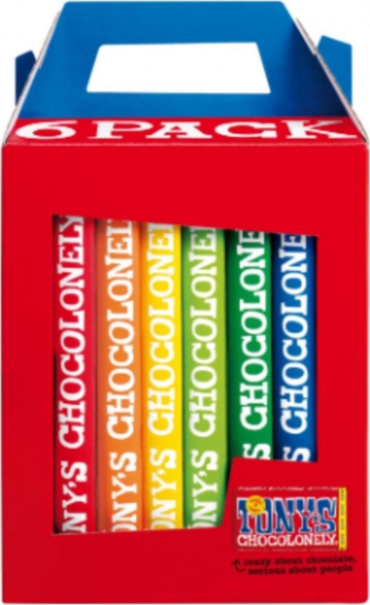 Chocolade tony chocolonely rainbowpack 6 repen | Pak a 6 stuk | 6 stuks