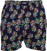 Happy Shorts Wijde Boxershort Rubiks Kubus - Maat  L | Losse boxershort