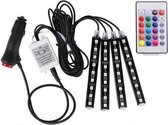 LED Autoverlichting Interieur met Afstandbediening - Ledstrips - Binnen Verlichting Auto - 12V -  RGB Binnenverlichting LED Strips - Sfeerverlichting - Auto Accessories Interieur