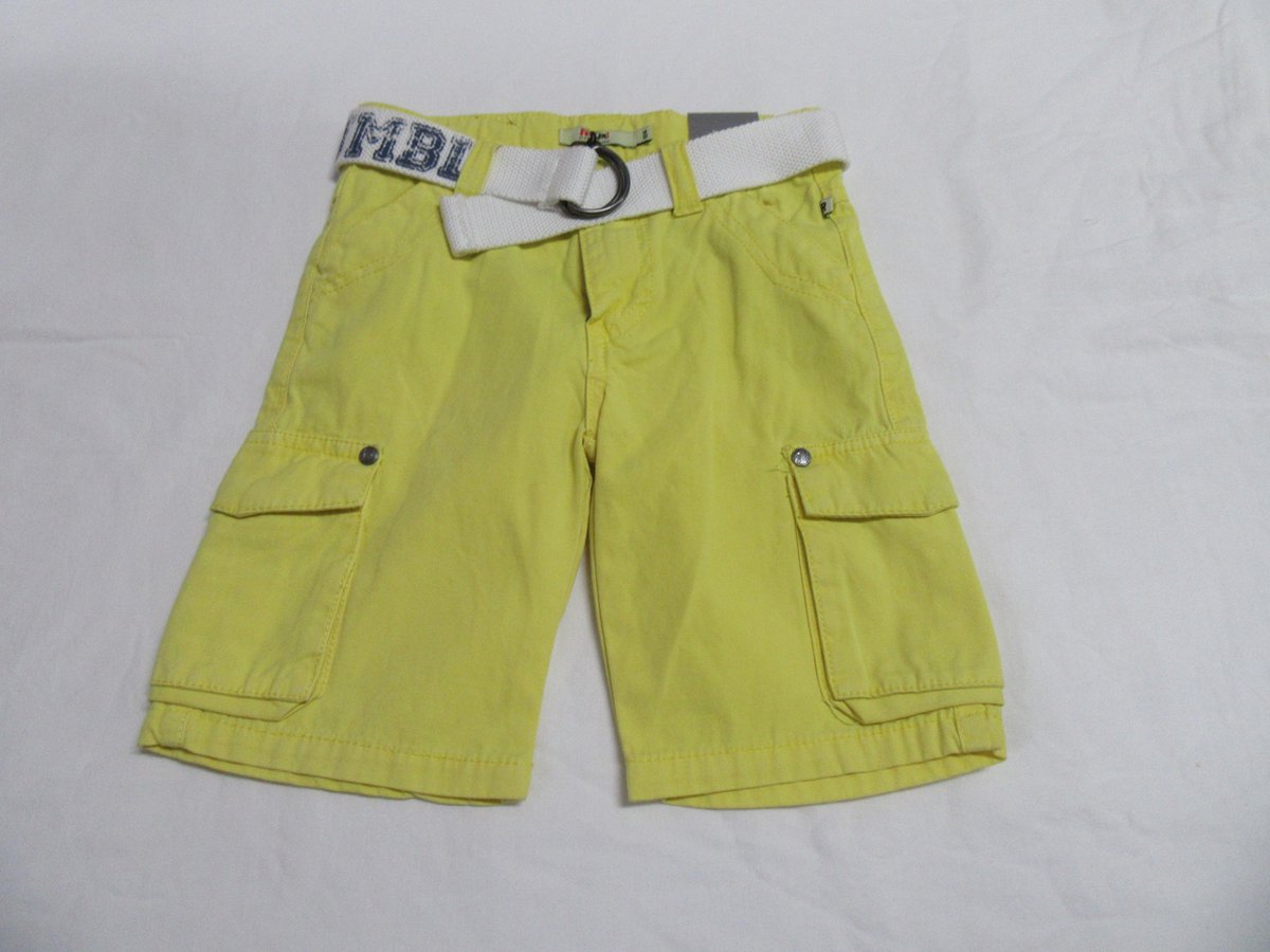Rumble - Korte broek , jongen ,geel ,met riem , 104 - 4 jaar