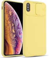 GSMNed – iPhone XS Max Geel  – hoogwaardig siliconen Case Geel – iPhone XS Max Geel – hoesje voor iPhone Geel – shockproof – camera bescherming