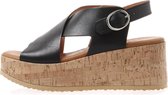 VIA VAI Sissel Raise Sandalen - Met Sleehak - Zwart - Maat 37