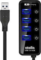 Atolla CH-204-WX USB-A hub 4 USB poorten - USB 3.0 - 5 Gbps - Zwart