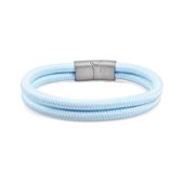 Armband ijsblauw touw met magnetische sluiting Galeara Noa 18,5cm