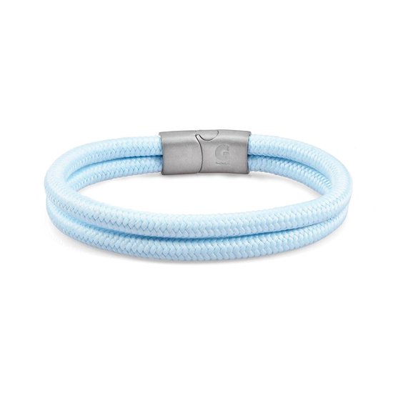 Armband ijsblauw touw met magnetische sluiting Galeara Noa 18,5cm