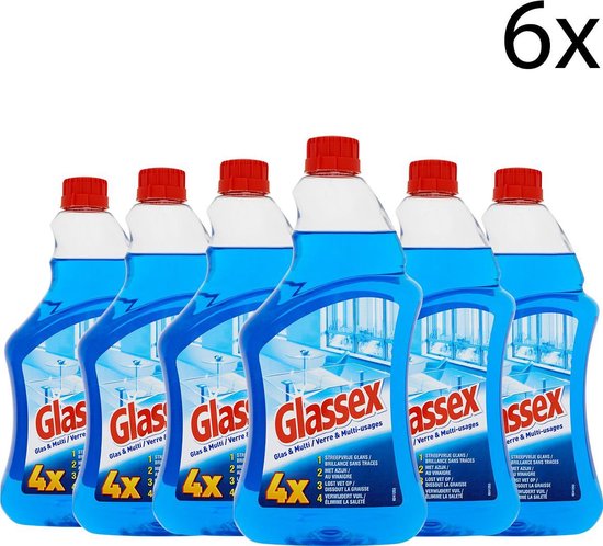 Glassex  Schoonmaakmiddel Navulling - Glas & Multi - 6x 750 ml