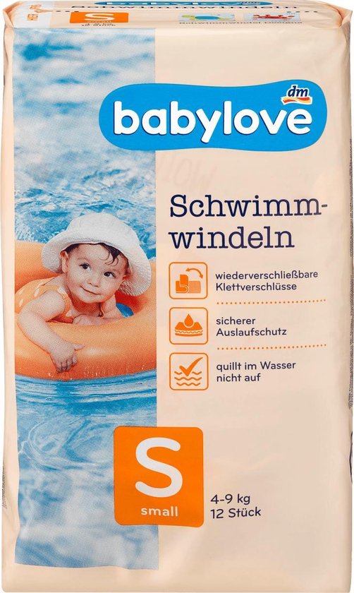 babylove Baby zwemluiers  Maat S, 4-9 kg, 12 stuks