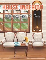 House Interior Coloring Book For Teens