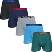 Gianvaglia Boxershort 5-PACK Effen in verschillende kleuren - M SIZE