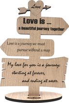 Liefde kaart van hout - Love is a journey XL