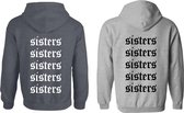 Hoodie dames-voor een zus-lief cadeau voor een lieve zus-licht grijs-Maat L