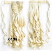 Wrap Around paardenstaart, ponytail hairextensions wavy blond - 613#