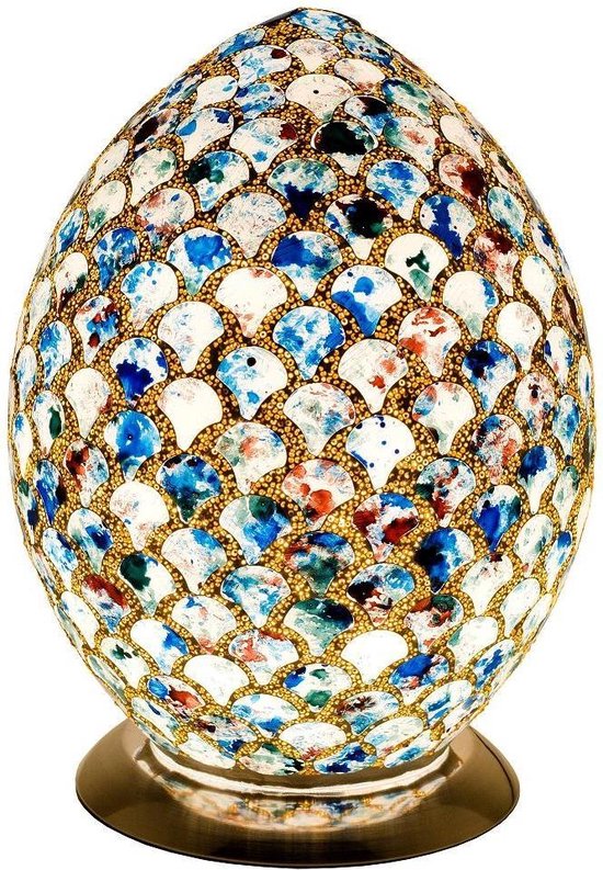 Lampe Oeuf Mosaic - Lampe Mosaïque - Tile Blue | bol.com