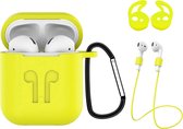 Hoes voor Apple AirPods 2 Hoesje Case 3-in-1 Siliconen Cover - Geel