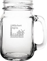 Gegraveerde Drinkglas 45cl met schroefdeksel Amsterdam