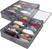 12 zakken grote schoenen opbergtas onder bed schoenen netjes organizer, opvouwbare stoffen houder kabinet, onderbed schoenen organisator (pak van 2)