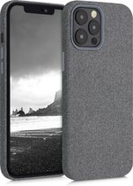 kwmobile hoesje voor Apple iPhone 12 Pro Max - Stoffen backcover voor smartphone in grijs