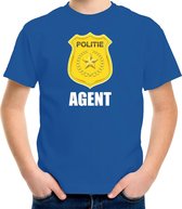 Agent politie embleem t-shirt blauw voor kinderen - politie - verkleedkleding / carnaval kostuum XL (158-164)