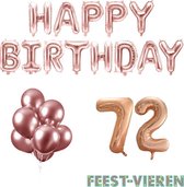 72 jaar Verjaardag Versiering Ballon Pakket Rosé Goud