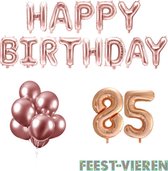 85 jaar Verjaardag Versiering Ballon Pakket Rosé Goud