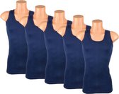 5 stuks Heren onderhemd - Regular - 100% katoen - Donkerblauw - Maat L