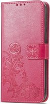 Klavertje vier rood agenda wallet case hoesje Motorola Moto G30 / G20 / G10