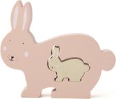 Trixie houten babypuzzel | Mrs. Rabbit | Baby Puzzle | Speelgoed