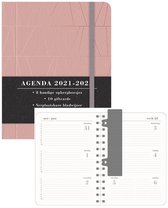 Hobbit schoolagenda 2021-2022 - ORGANIZER MEDIUM D3 - lederlook - verborgen ringband - 7 dagen over 2 pagina's - harde kaft - 144 pagina's - oud roze - kleiner dan A5 formaat