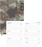 Hobbit schoolagenda 2021-2022 - BASIC ARMY - gebonden - leeslintje - 7 dagen over 2 pagina's - harde kaft - 144 pagina's - leger groen - ongeveer A5 formaat